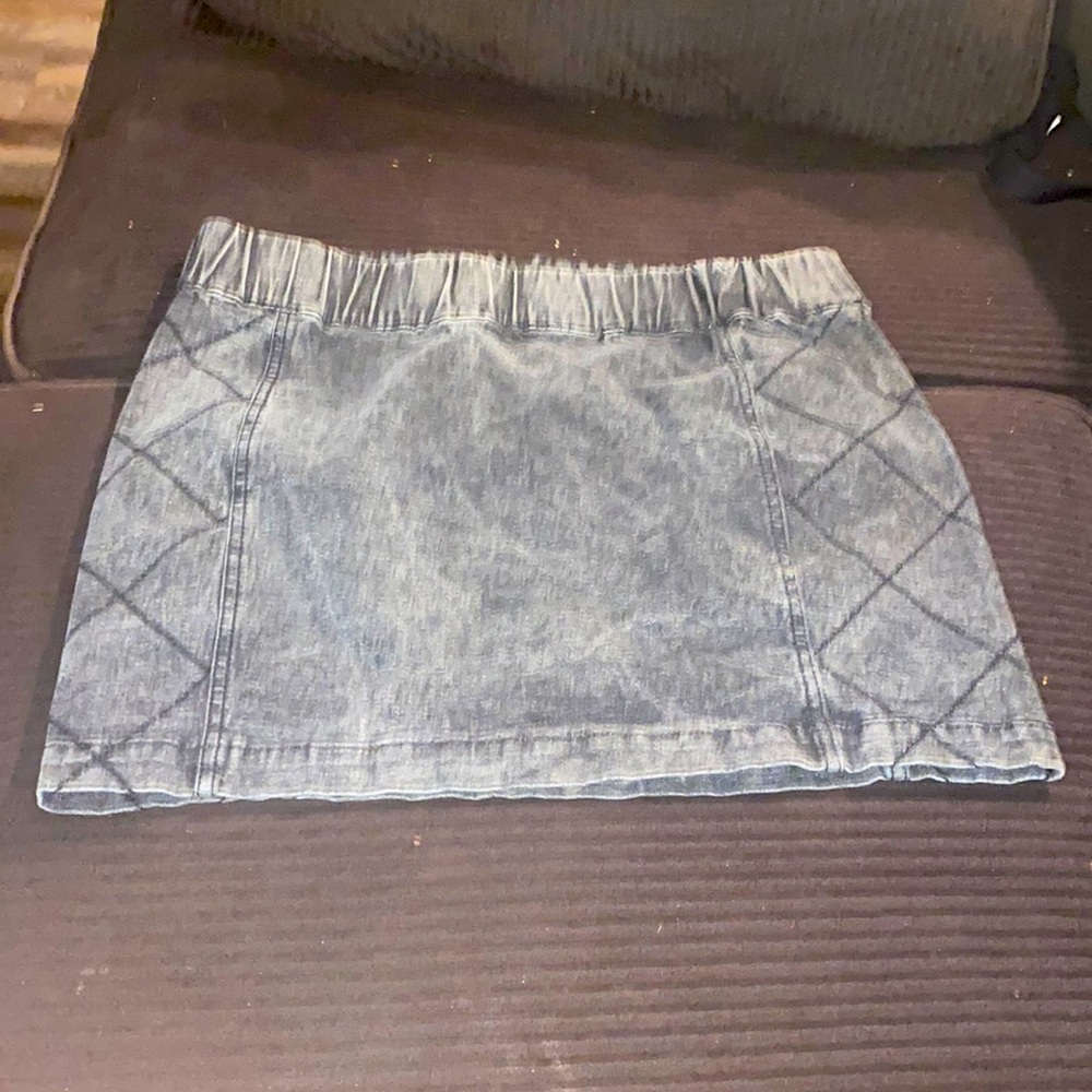 Vintage Bebe Black Denim Mini Skirt Size:M